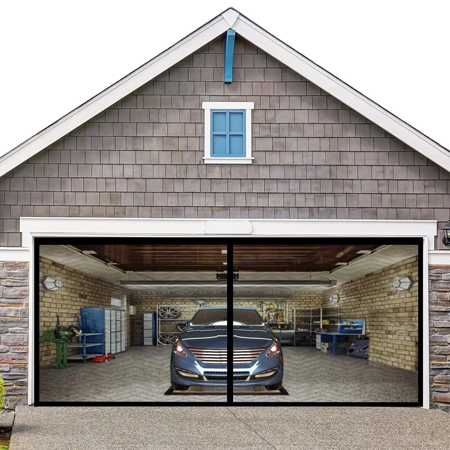 

Магнитный экран для гаражных ворот, усиленная сетка из стекловолокна, более сильные магниты, магнитный экран без помощи рук, дверная сетка, дверная занавеска