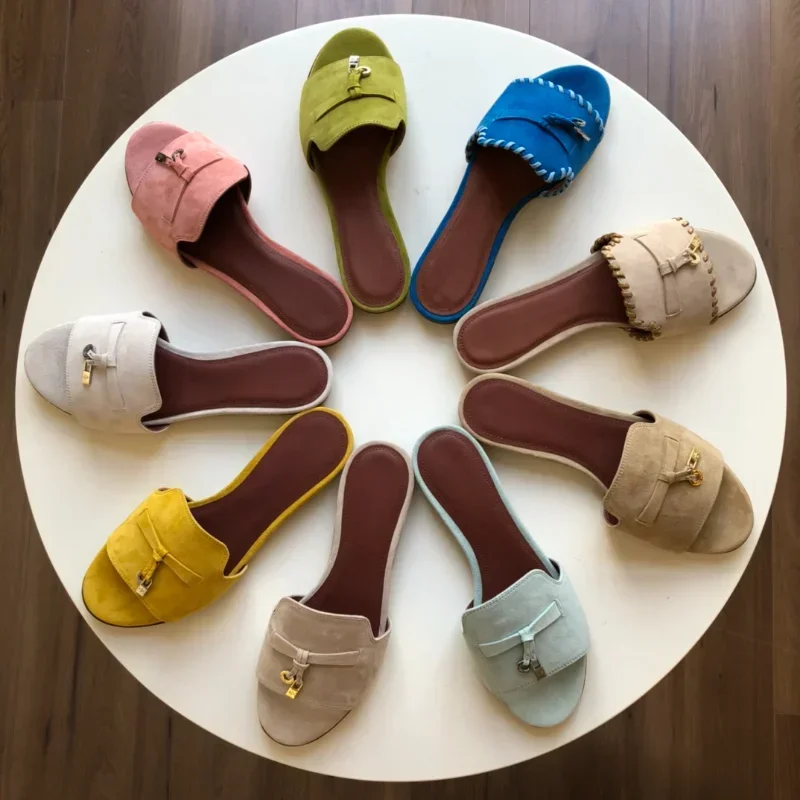 

Imported Sheep Suede Women Shoes Pendant Decoration Slippers