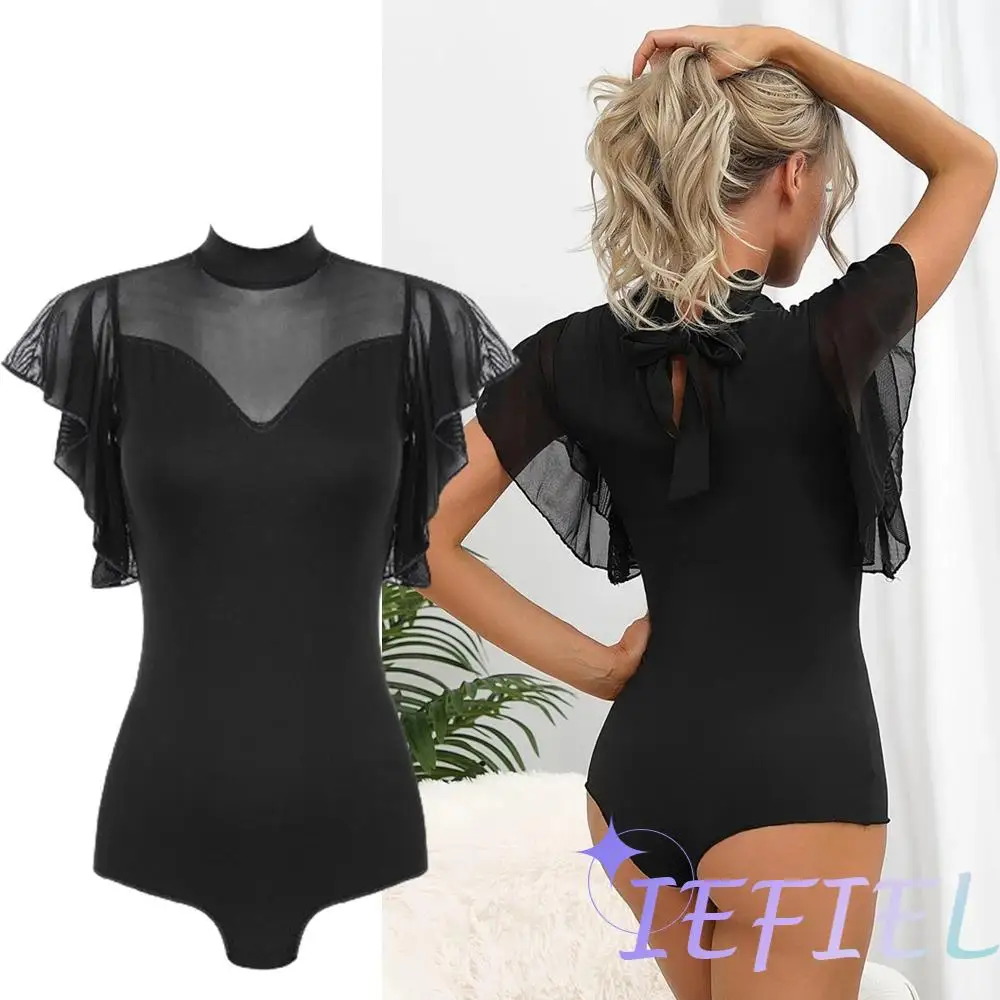 Latino Dance Body bottoming Shirt top Cha-Cha Samba Ballroom Dancing Practice Competition Costmues Splice Stage Body Suit