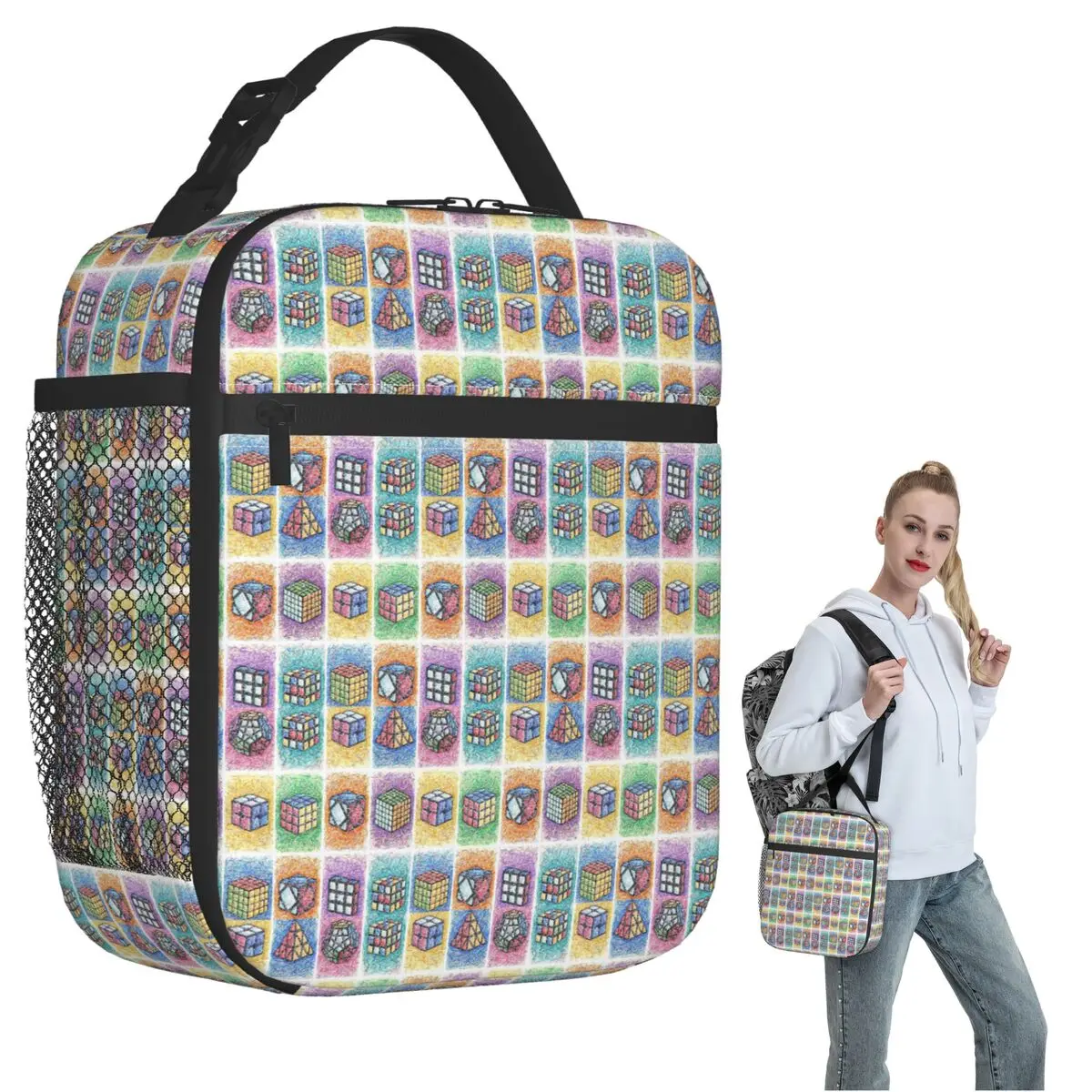 Rubix Rubiks Rubics (20) Insulated Lunch Bag for Women Children Portable Food Boxes Thermal Lunch Box Tote