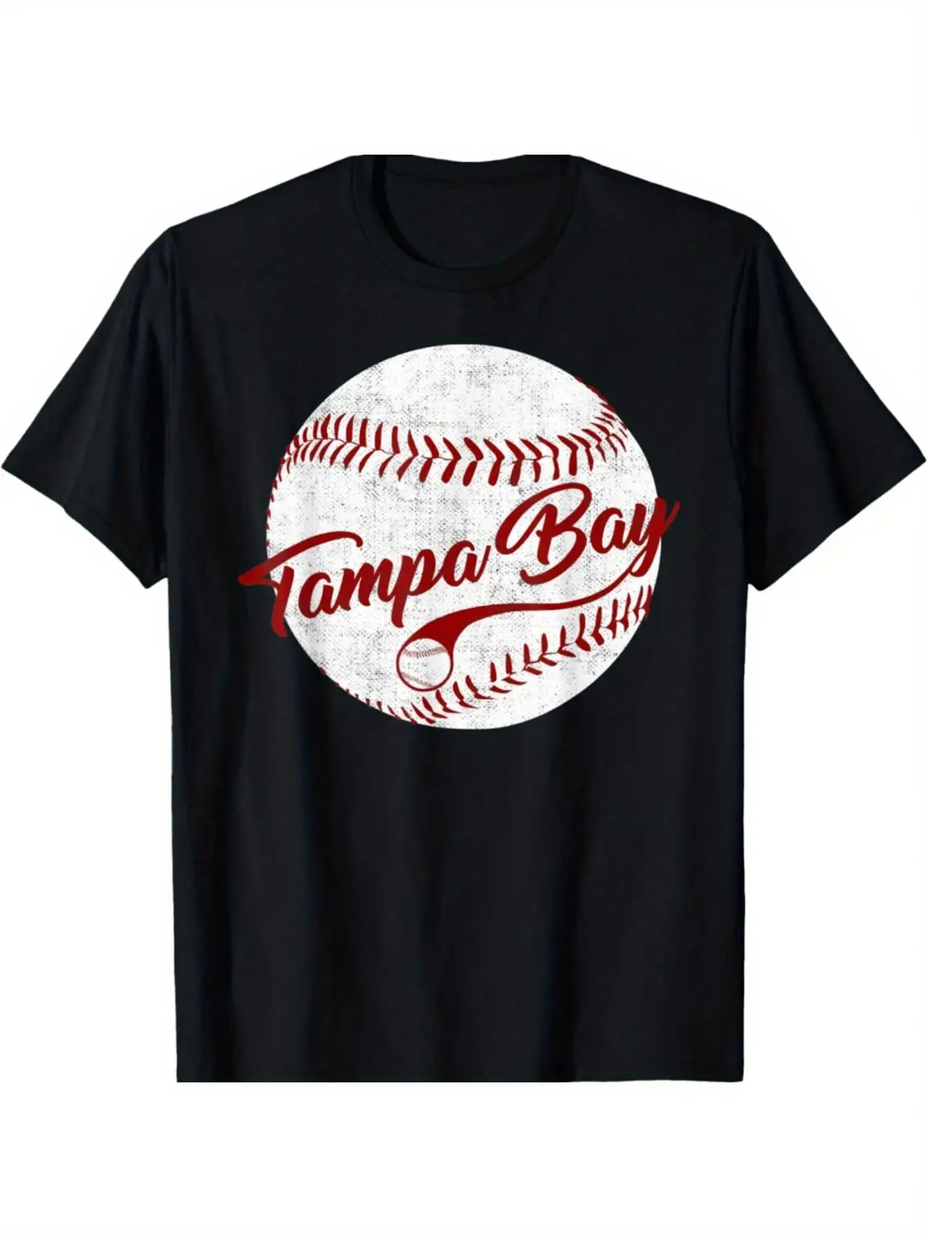 

Tampa Bay Baseball Team Logo T-Shirt - Black/Red/White, Rays Fan Apparel Tee