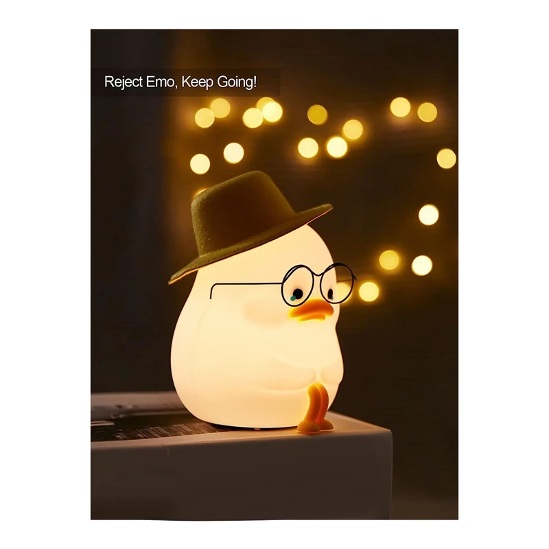 1 PCS Happy Duck Kids Night Light Silicone Nightlight For Kids For Soothing Bedtime B