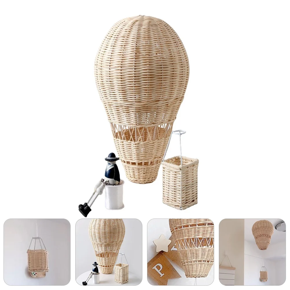 

Rattan Hot Air Balloon Woven Ornaments for Home Decor Manual Wedding Party Decoration Hanging