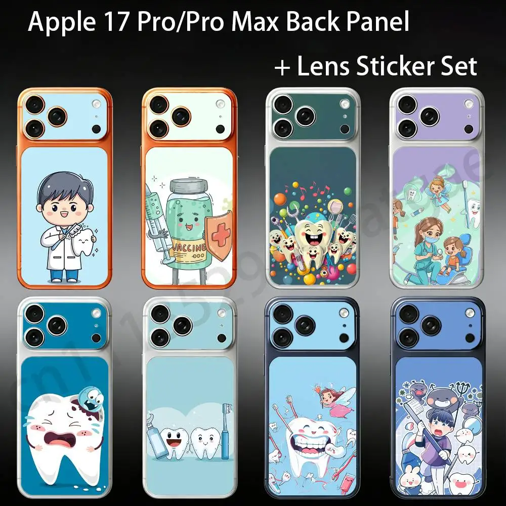 

Cartoon Teeth Dentist For iPhone 17pro/proMax Full body Back Cover Decal Skin Colorful Rear Protective Sticker Film