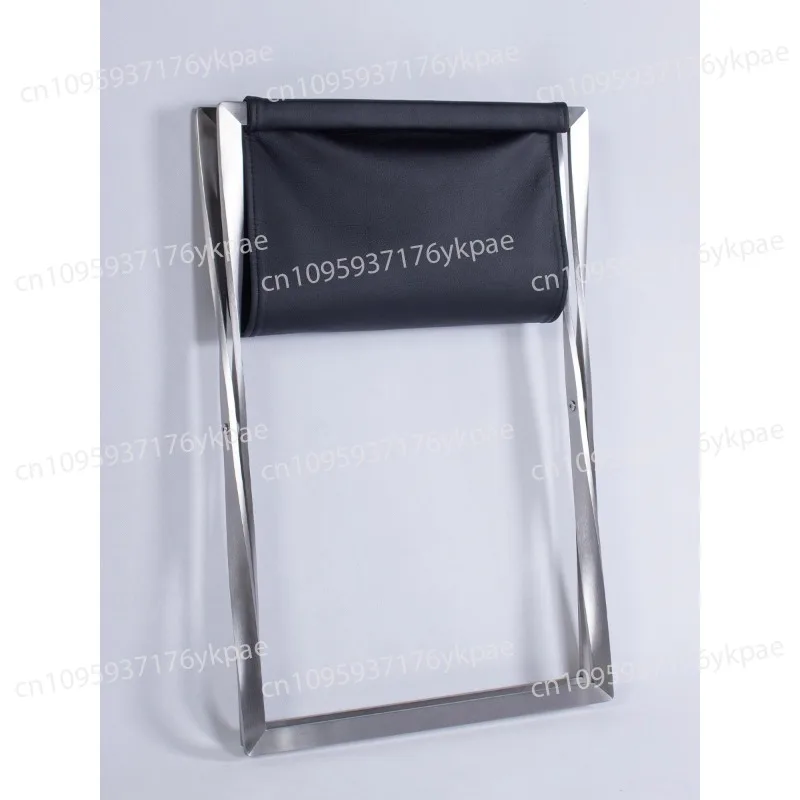 Taburete plegable PK91 de acero inoxidable, taburete ligero de lujo para caballos, silla plegable para balcón, apilable de cuero