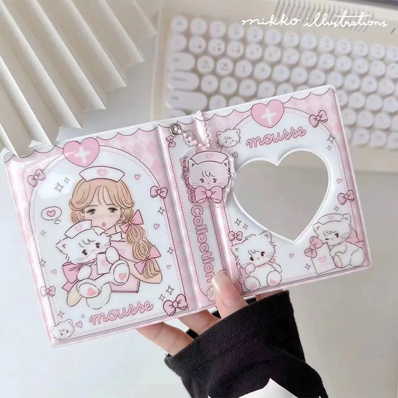 9PCS Anime Mikko Cartoon 3-inch Anime High Beauty Album INS Small Card Storage Kawaii Decorative Print Album Love Pendant Trend