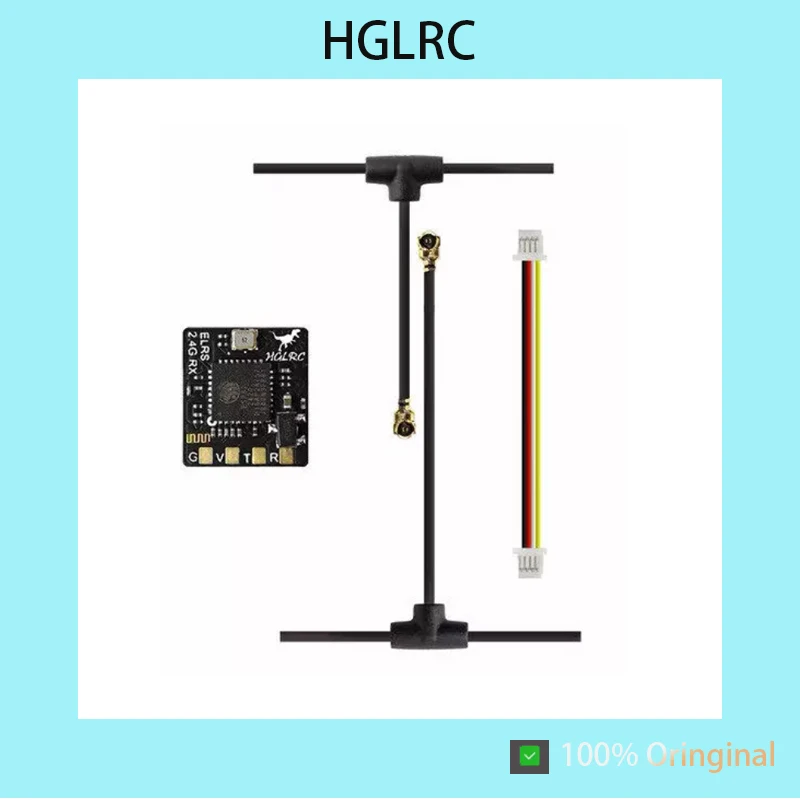 HGLRC ELRS 2.4G Receiver, High Refresh Rate, Compact Size, Long Range for RC FPV Drone