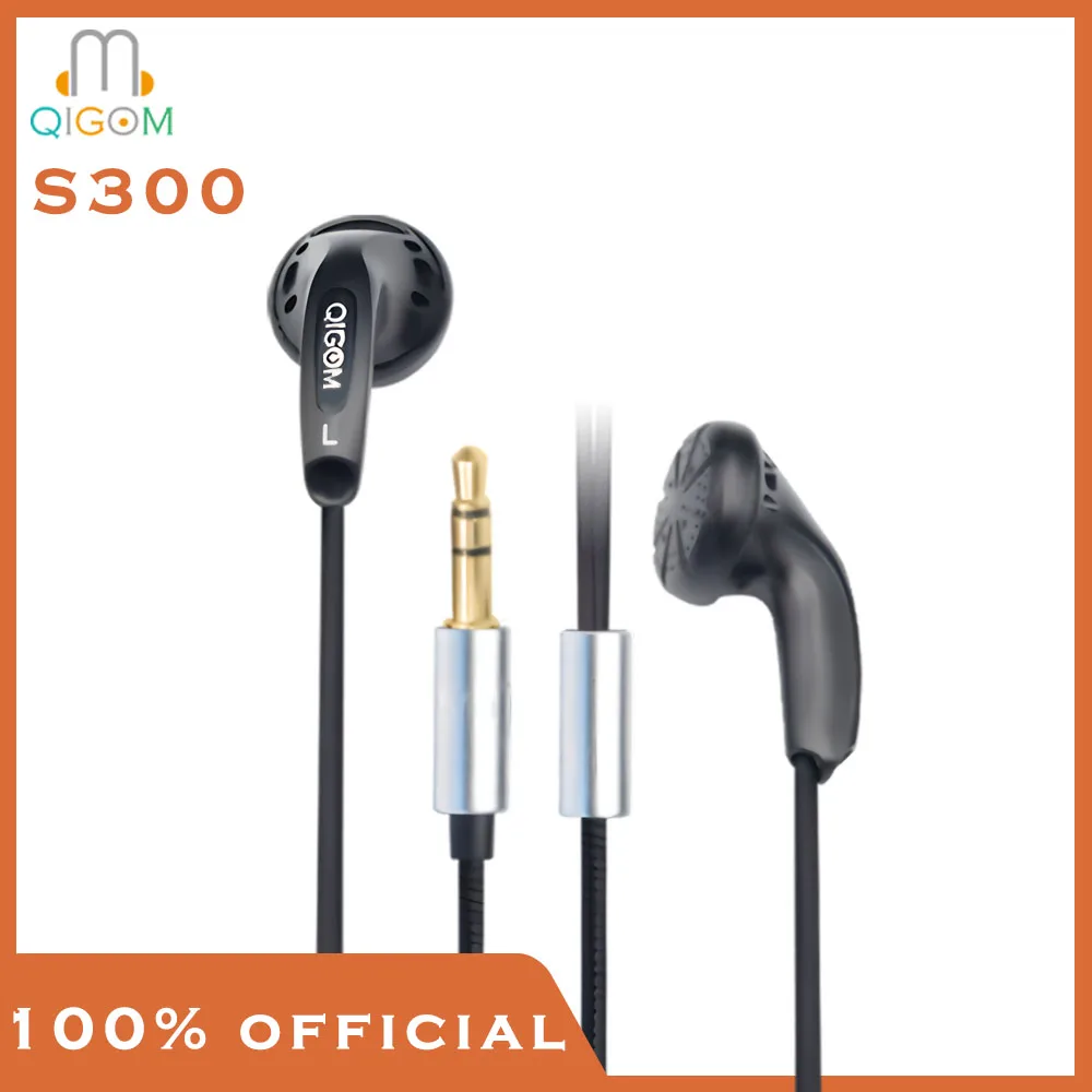 

QIGOM S300 Wired Earphone 108dB, Flathead Earbuds, 300Ω High Resistance, with Storage Case, Reduces Noise, Female Voice Pop