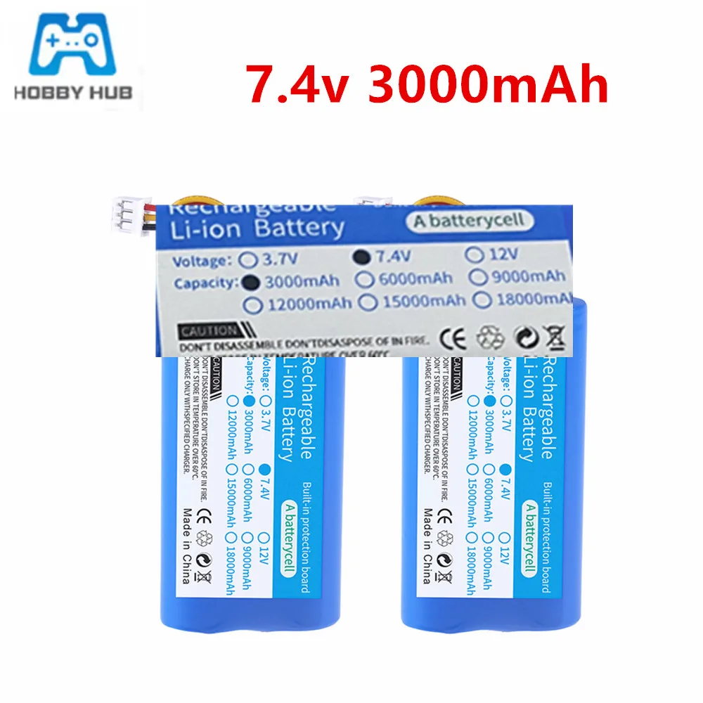 18650 3000mah 7.4V Rechargeable Battery For megaphone speaker Small Player 7.4V 2S Li-ion Battery With XH2.54-3P plug An 3 Wires