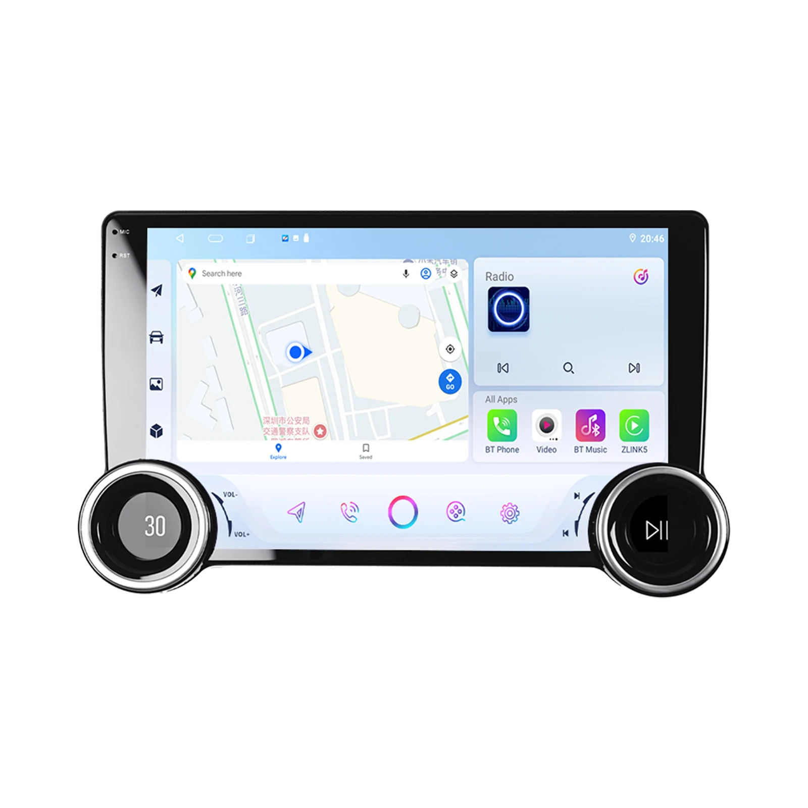 

10 Inch Android Car Radio Dual Knob Diamond Car Stereo 8 Core Carplay Screen Android Auto OEM ODM Car Dvd Player DSP 5G Wifi