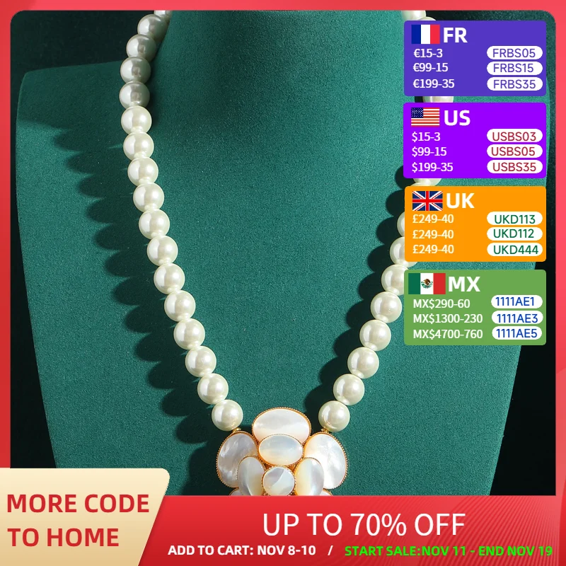 

Chain Pearl Necklace Jewelry Woman Moonstone Flower Pendant Gold Color Vintage Wedding Luxury Dubai 2025 Trends New