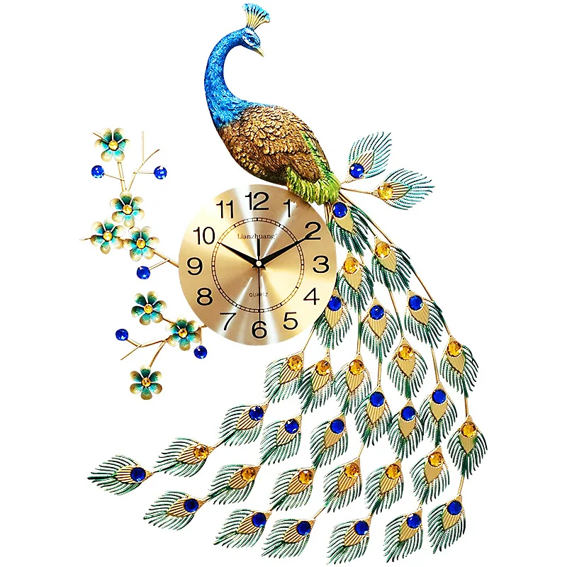 

Europea Peacock Wall Clock Living Room Clock Modern Decoration Clock Wall Hanging Watch House Decoration Living Room Decoration