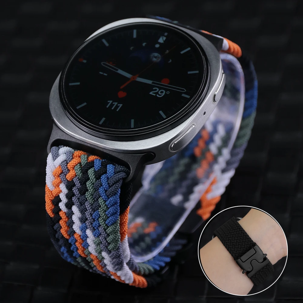 Geflochtenes Nylonarmband für Samsung Galaxy Watch Ultra 2025, 47 mm Band für Samsung Galaxy Watch 8/8 Classic 40/44/46 mm Correa