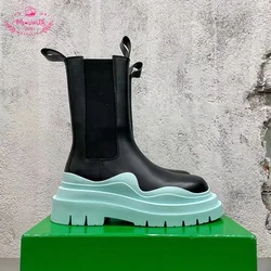 Scarpe Mearisth donna inverno più recente piattaforma stivali chelsea tacco grosso stivaletti invernali fascia elastica Fashion Party stivali da Cowboy