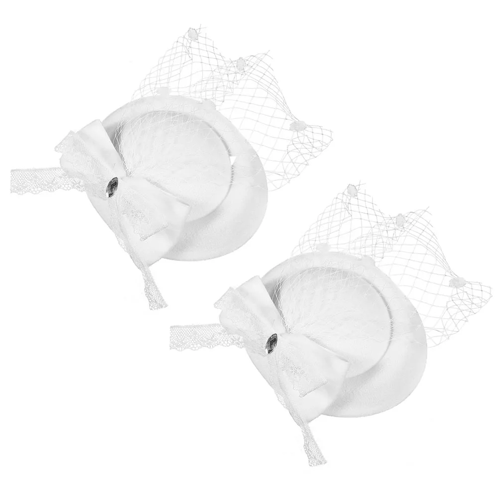 

2pcs Beret Stage Headdress Facinators Hats Women Headband Tea Party Fascinator Vintage Hat Decoration Bridal Accessories