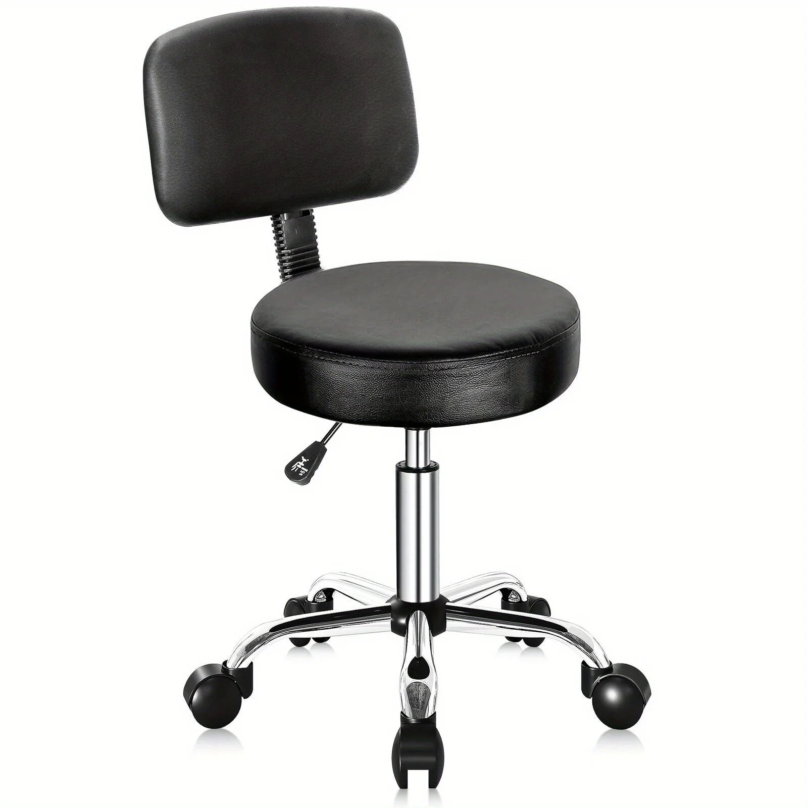 

Swivel Salon Spa Stool Chair Adjustable Hydraulic Rolling Stool w/ Back Support