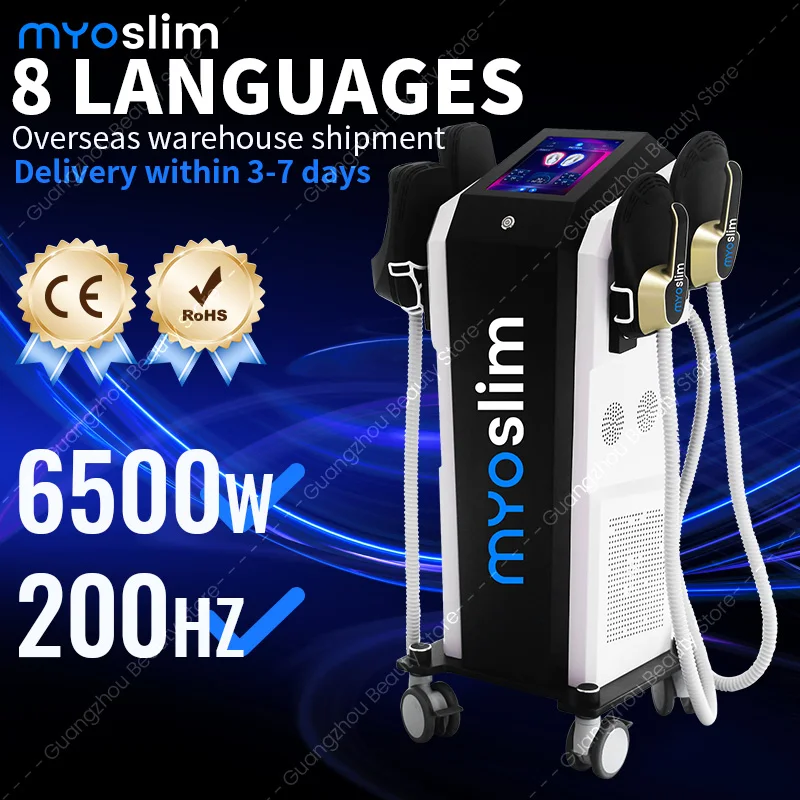 

Аппарат EMS Myoslim 6500W 200HZ с 4 манипулами для наращивания мышц, снижения веса, коррекции фигуры, уменьшения жира и тонизирования тела