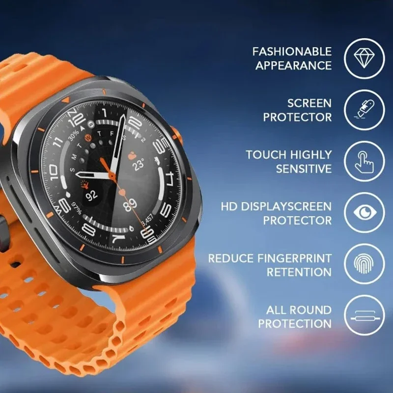 1-5PCS Tempered Glass For Samsung Galaxy Watch Ultra 47mm Premium Screen Protector for Galaxy Watch 7 40mm 44mm Protective Glass