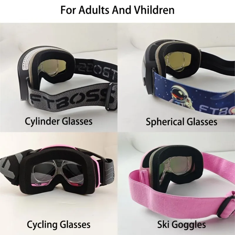 Prescription Adapter Inner Frame for Ski Goggles Adjustable Optical Support Flexible Myopia Bracket, 1-4 Pack for Snow Goggles