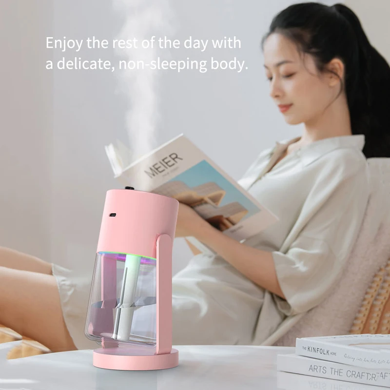 

Shakes Head Desktop Portable Humidifier New Projection Starry Sky Top USB Heavy Fog Vehicle New Rotating Aromatherapy Machine