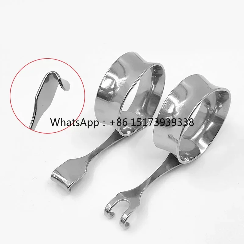 Stainless Steel Cosmetic and Plastic Surgery Tools for Double Eyelid Surgery with Double-claw Design Finger Loops Traction Hooks