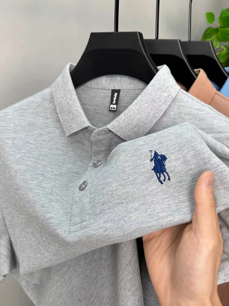 100% cotton short sleeve luxury brand embroidered men's POLO shirt summer New high-end fashion business casual Paul golf T-shirt