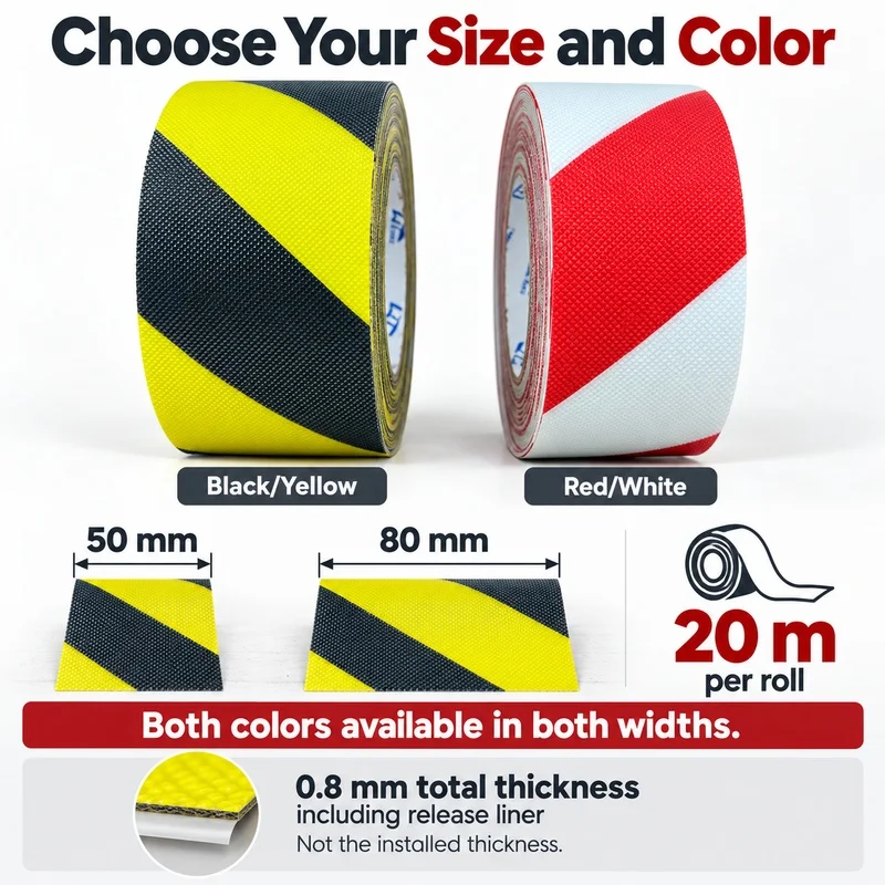 Upgraded Version PEVA Floor Marking Tape for Warehouse Aisles and Factory Zones Self Adhesive 50mm 80mm x 20m