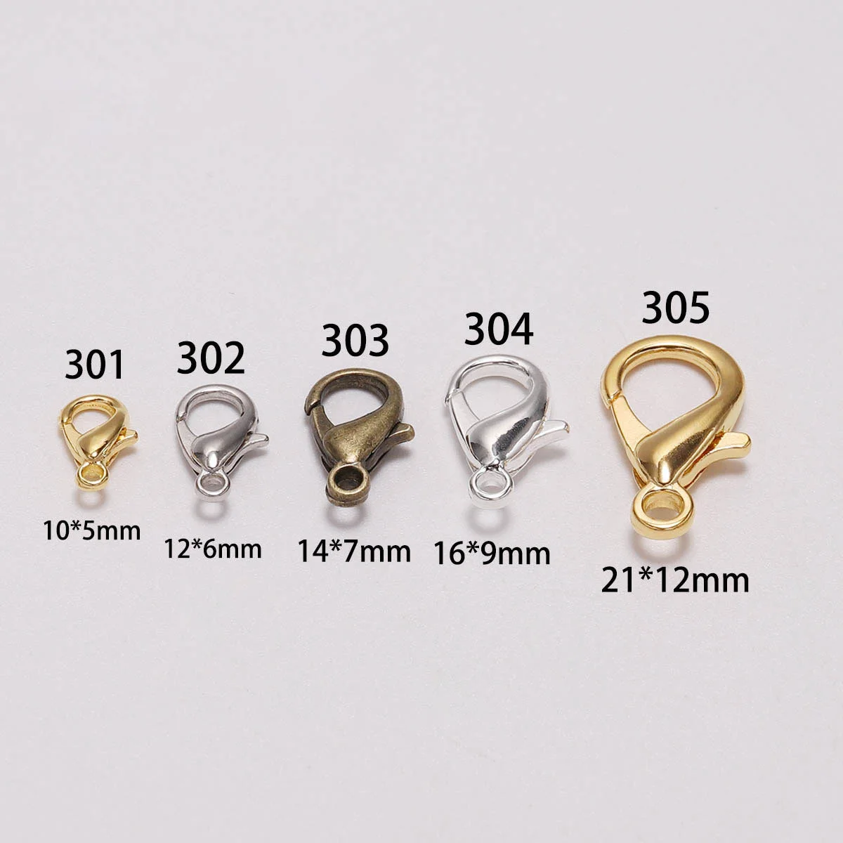 100pcs Lobster Clasps for Bracelets Necklaces DIY Hooks Chain Closure Accessories for Jewelry Making Findings Wholesale
