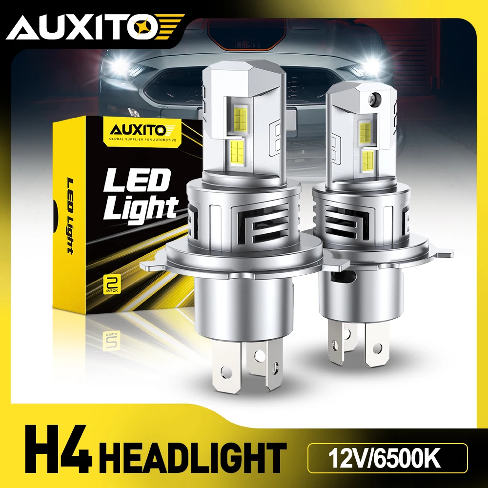 2Pcs AUXITO LED H4 Canbus Headlights High Low Beam 6500K H7 H1 H8 H11 H13 9003 HB2 H4 9005 HB3 9006 HB4 Turbo Car Light Bulb 12V