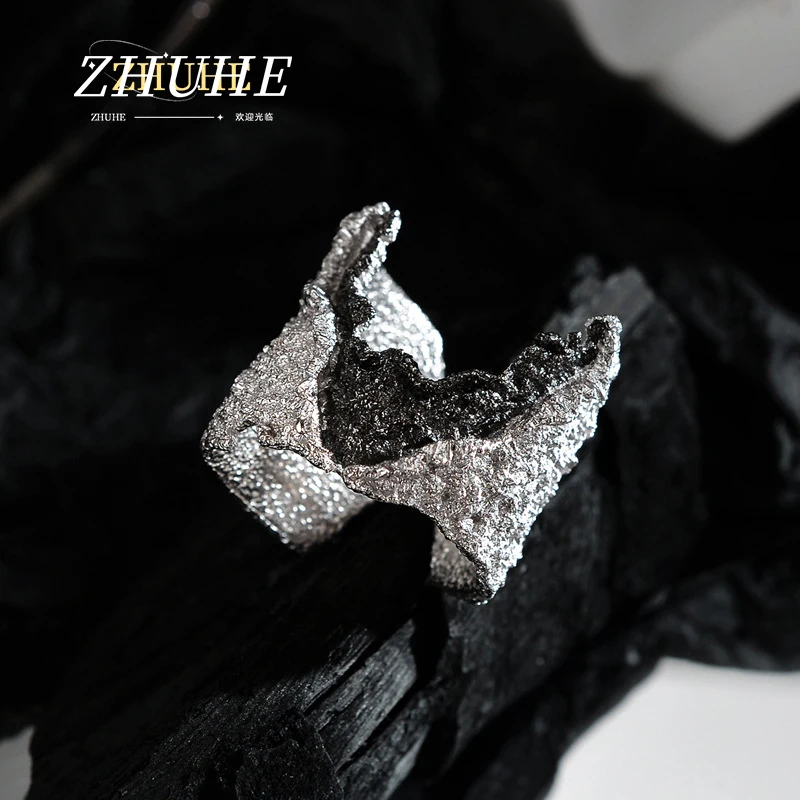 ZHUHE strukturierte Lava-Ringe im Cyberpunk-Stil sind Partygeschenke für Damen- und Herrenschmuckzubehör