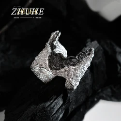 ZHUHE Textured Lava Rings In Cyberpunk Style Are Party Gifts For Women And Men's Jewelry Accessories