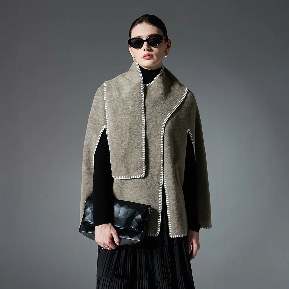 

Двусторонний шерстяной капюшон Ne awl, шарф с запахом, осень-зима, Новое поступление, элитный модный аксессуар