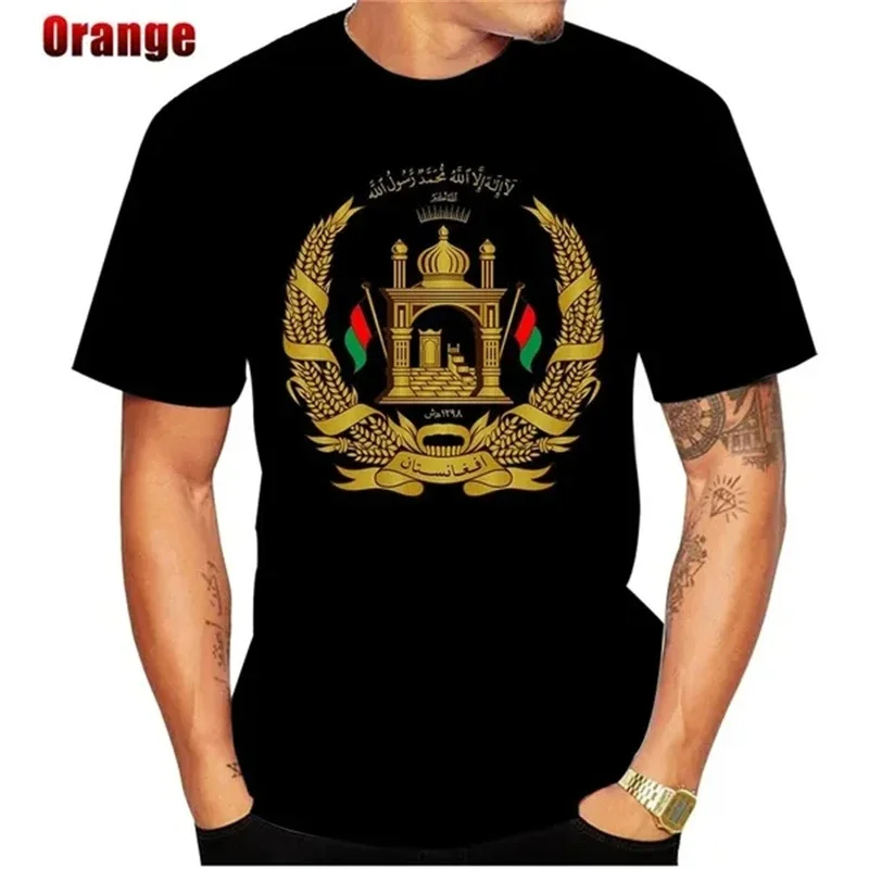 3D Print Afghanistan Flag T-Shirt For Men Women National Emblem Lion Pattern Tees Summer O Neck Short Sleeve Streetwear T Shirts