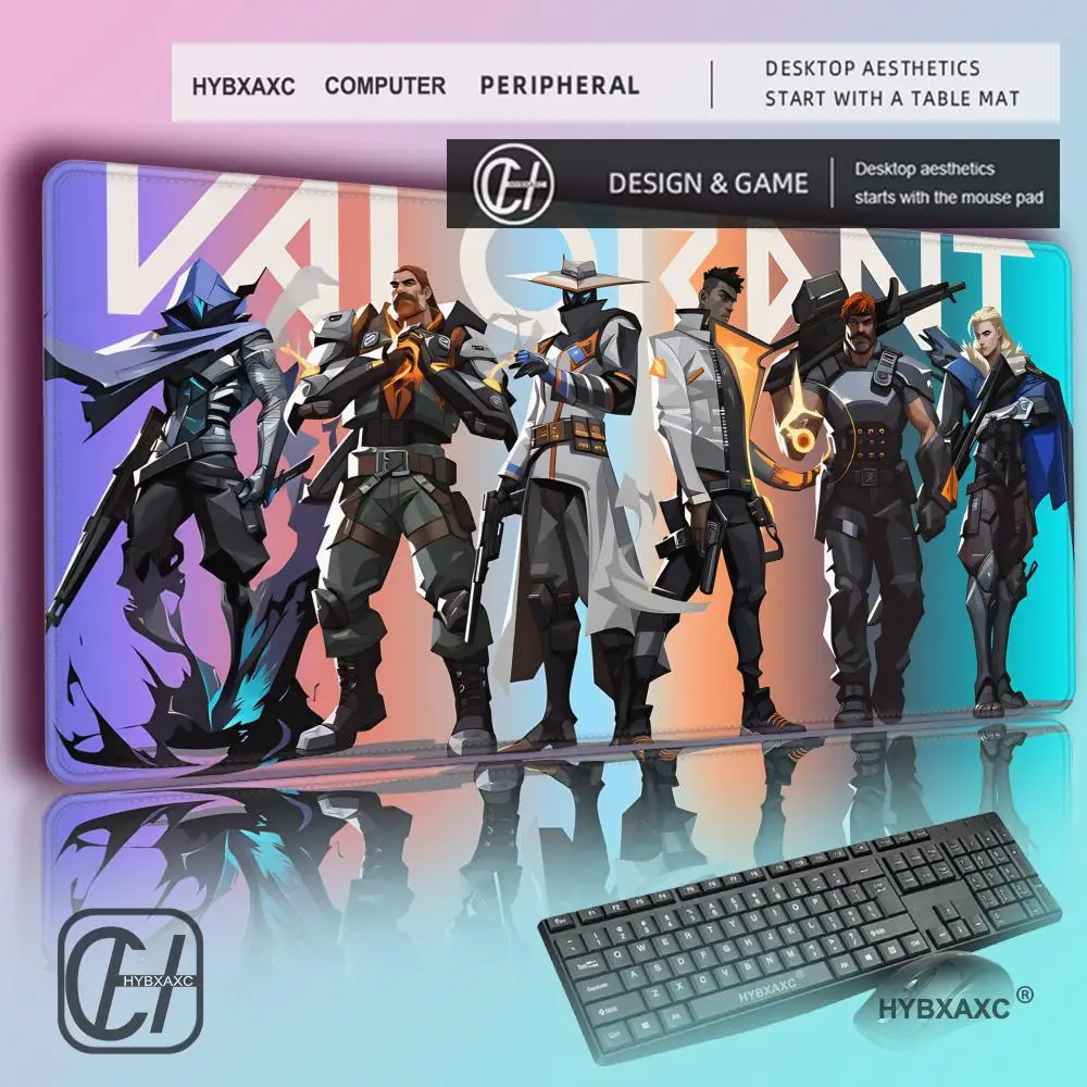 

HYBXAXC Valorant Mouse Pad Gaming Computer HD Custom New Mousepad With Lockedge Mouse Mat Natural Rubber Anti Slip Soft TableMat