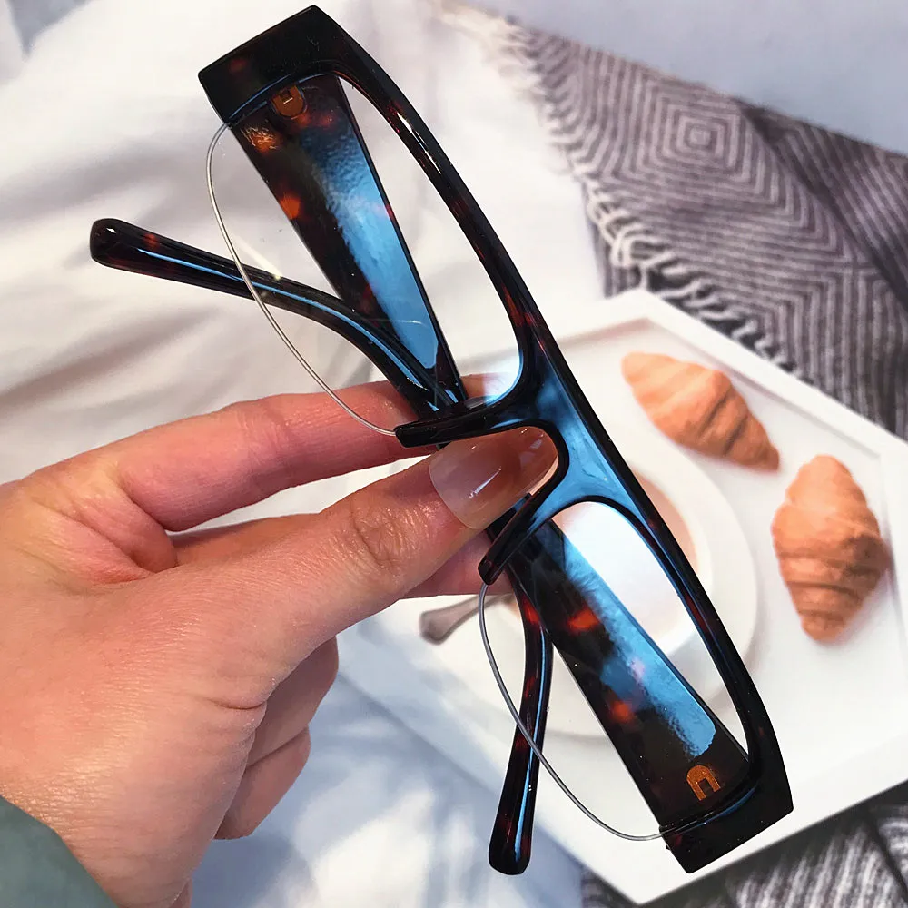 Neue Modische Kleine Quadratische Leoparden-Schwarze Brillenfassung für Damen Vintage Halbrahmen-Sonnenbrille Damen Outdoor-Brillen UV400 – Detail 9