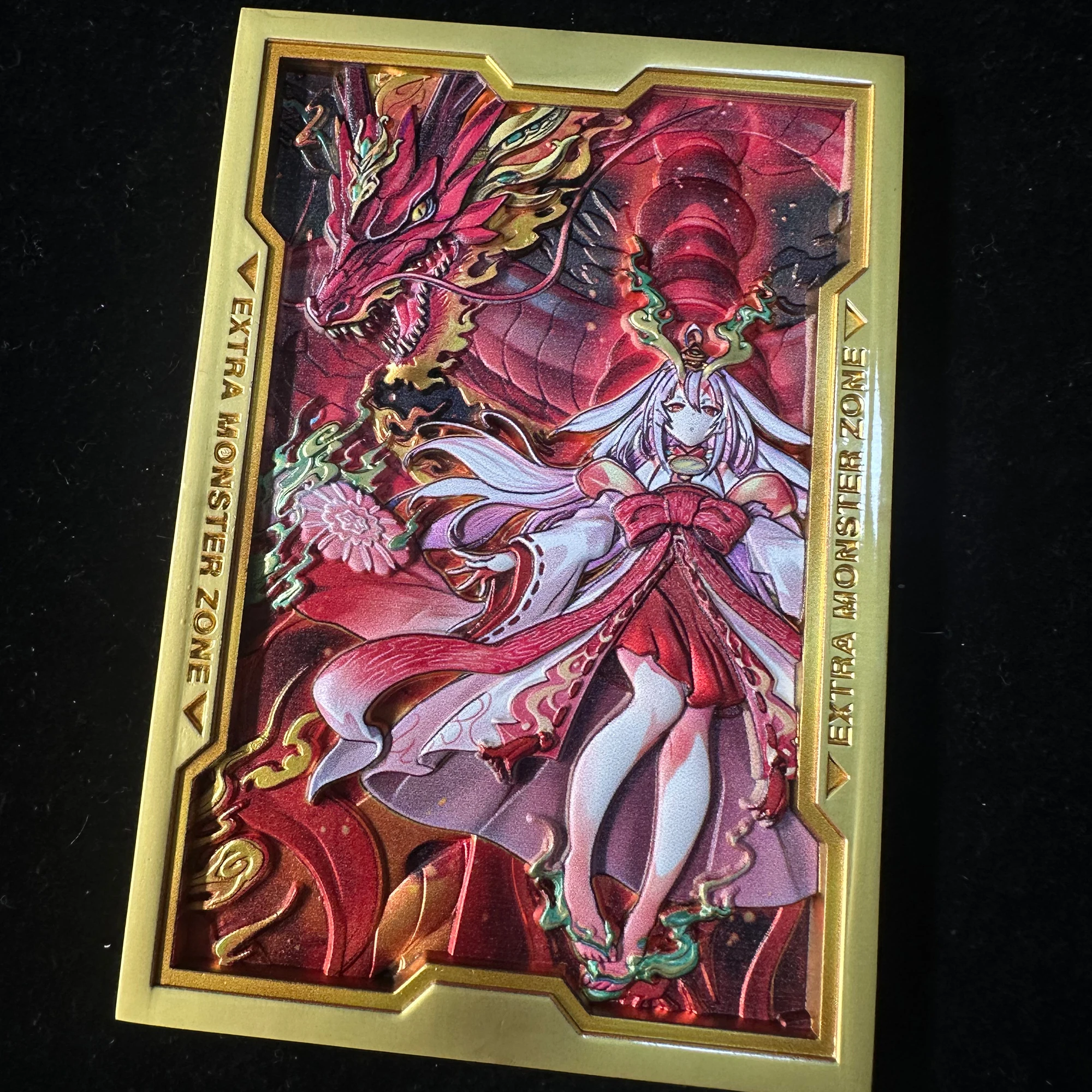 59X86Mm Diy Yu-Gi-Oh! Ash Blossom Joyous Spring Color Metal Collection Card Three-Dimensional Relief Metal Nime Cards Gift Toys