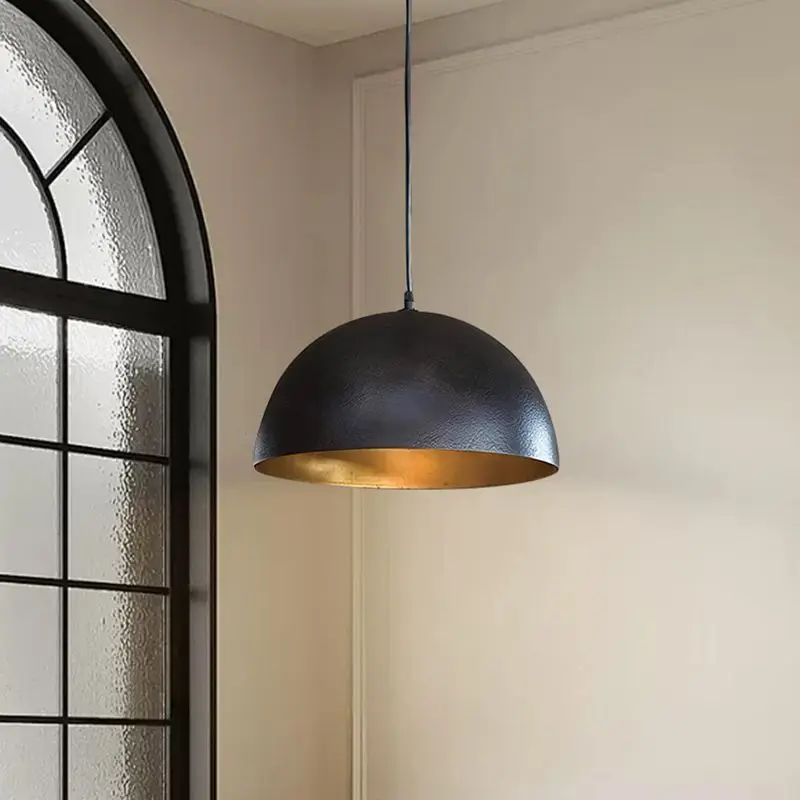 

Vintage American Restaurant Pendant Light French Wabi Sabi Industrial Round Pot Cover Ceiling Lamp