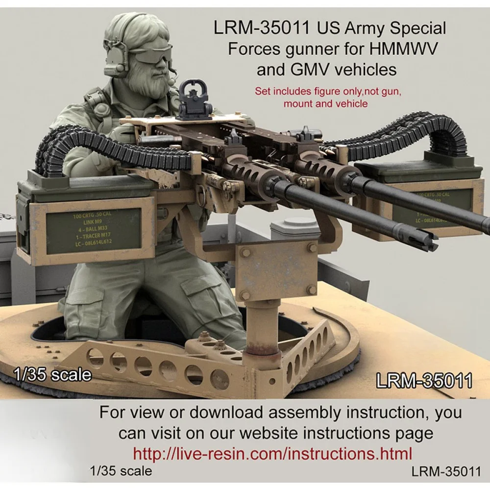 Kit de modelo sem pintura de figura de resina 1/35, artilheiro das Forças Especiais do Exército dos Estados Unidos (1 pessoa) GK desmontado e sem pintura