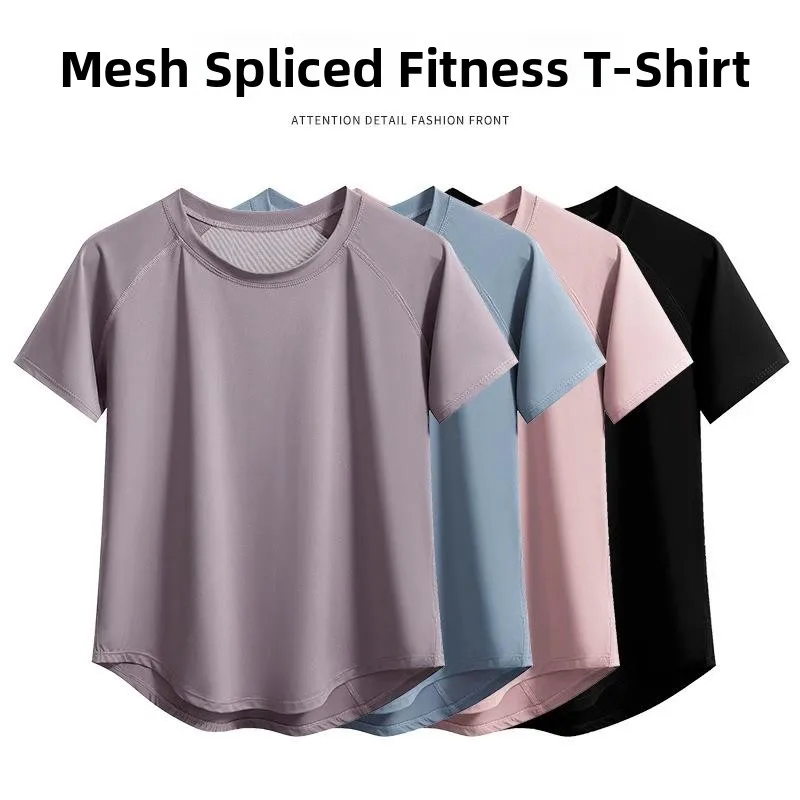 Summer 2026 Women's Fitness Sportswear Set Short Sleeve Tennis Outdoor Running Yoga Pants Three-piece Commute Style  Color