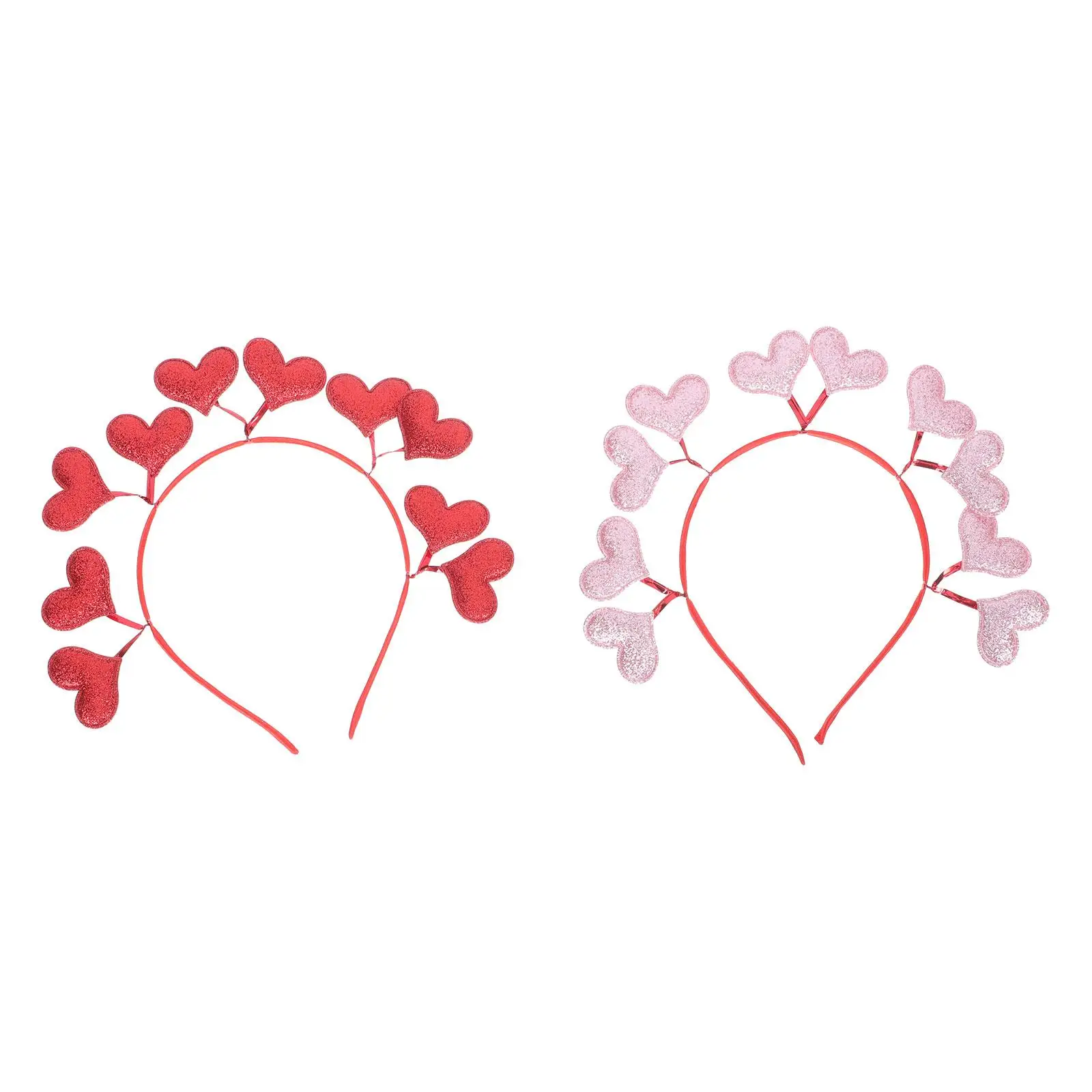 

2 Pcs Headband Hair Slides for Women Cupids Clips Headbands Party Heart Decors Love Accessories Flash
