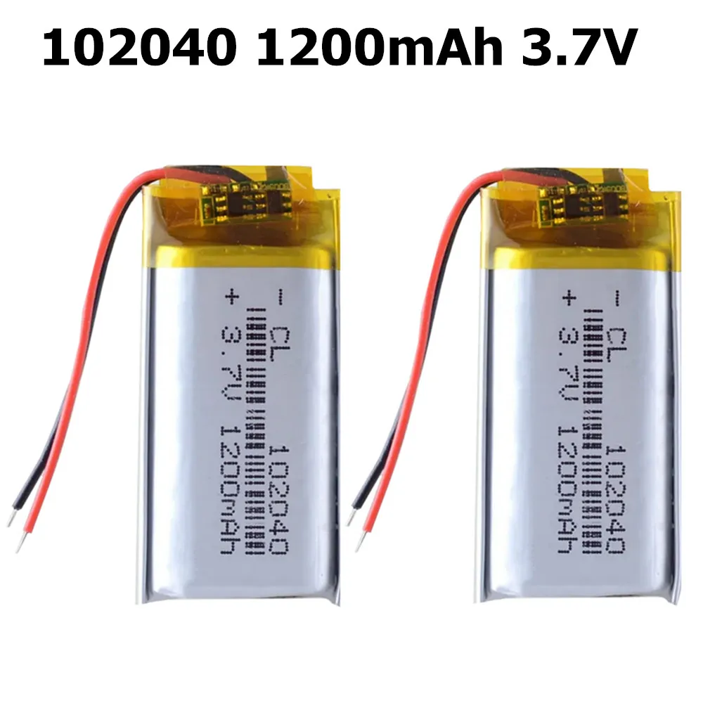 2pcs/Lot 602040 702040 802040 102040 3.7V Lithium Rechargeable Cell Battery LiPo for DVR GPS Car Recorder Game Console LED Light