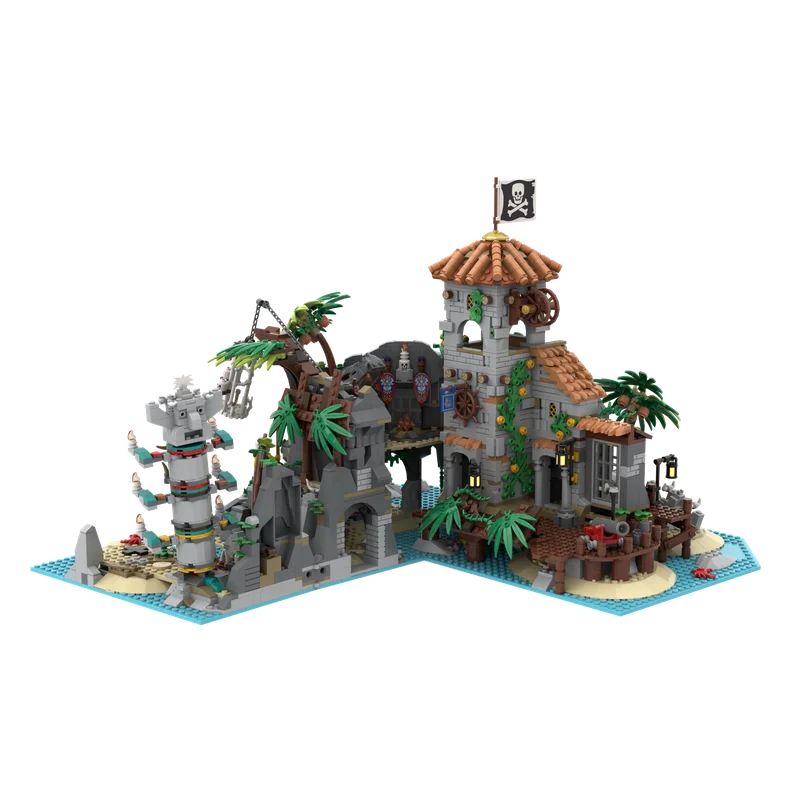 

3123 Parts MOC Building Block Island Model DIY Assemble Bricks Educational Castle Display Xmas Toy Birthday Holiday Gift For Kid