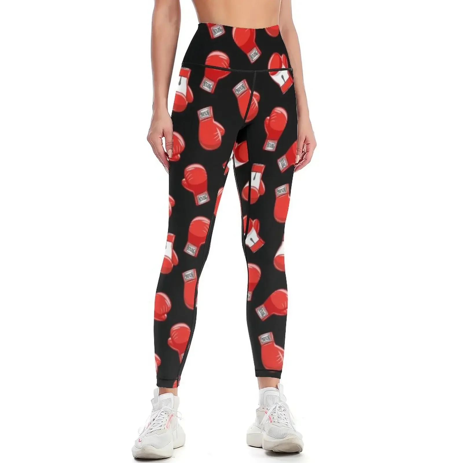 

Red Boxing Gloves Leggings for physical Fitness's gym clothes Legging sport high waist Womens Leggings