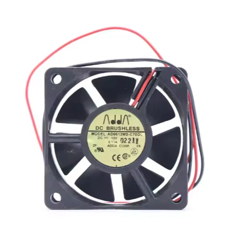 AD0612MS-C70GL 6020 60x60x20mm 6cm 12V DC 0.13A 10.8CFM  4000RPM Chassis power axial flow cooling fan