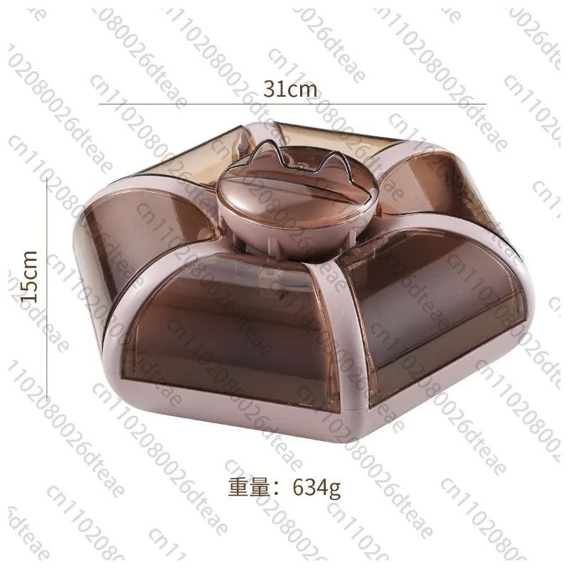 1pc Transparent Press Type Lotus Fruit Box Living Room Fruit Tray Snack Compartment Storage Case