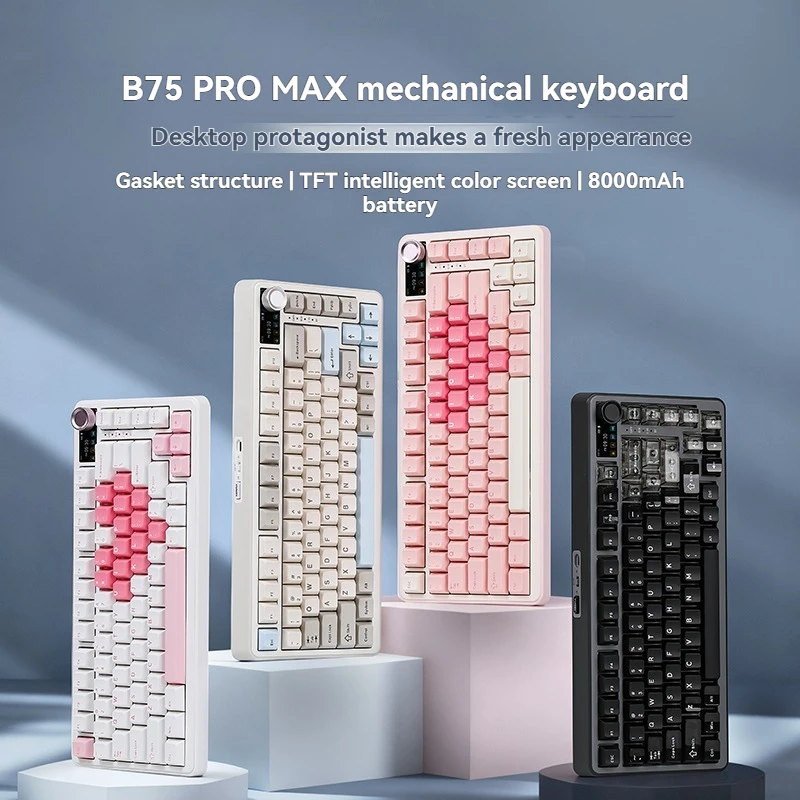 

YUNZII B75Promax Tri-mode Mechanical Keyboard Custom Hot Swap RGB Gasket Structure VIA Ergonomic Game Office Mechanical Keyboard
