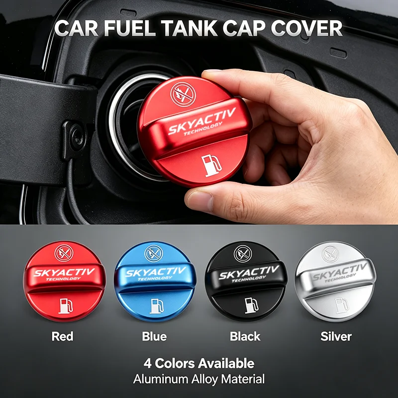 SKYACTIV Logo Car Fuel Tank Cap Cover Auto Oil Gas Tank Inner Cap Decor Accessories For Mazda 3 Axela Atenza CX‑4 CX‑5 CX‑30