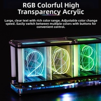 DIY Retro Glow Tube Clock Kit RGB LED Music Spectrum Digital Clock ElectronicKit Lights Nixie Tube Clock Gaming Desktop Decor 