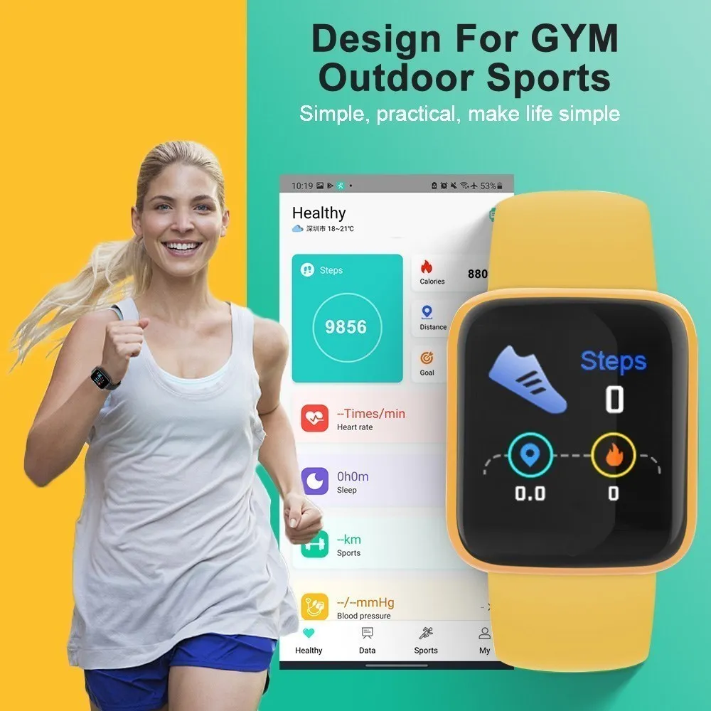 2023 Smart Watch Sports Monitor Bluetooth Fitness Tracker Macaron Smartwatch For Men Women Kids Smart Bracelet For Android IOS