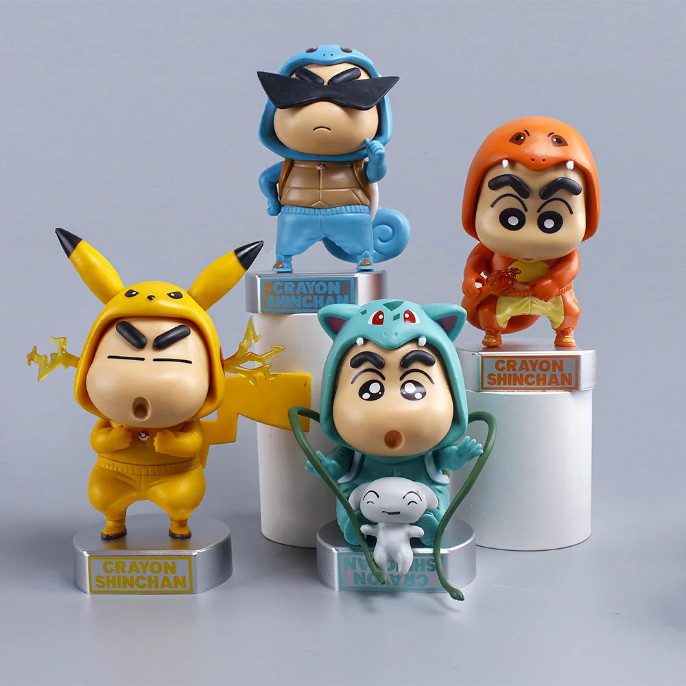 Anime Baru Crayon Shin-Chan Action Figure Cosplay Charmander Patung Dekorasi Mobil Model Boneka Mainan Anak-anak Hadiah Penggemar Aksesori
